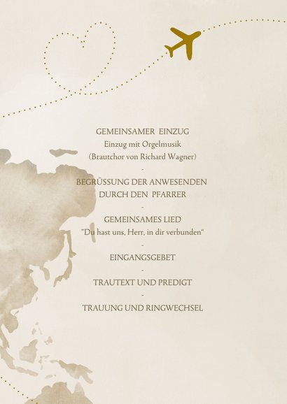 Kirchenheft Weltkarte & Flugzeug Gold 2