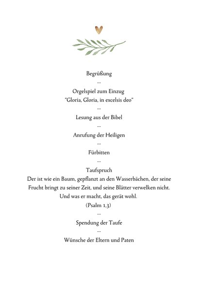 Kirchenheft zur Taufe botanisches Kreuz & Foto 2