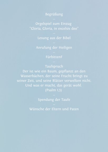 Kirchenheft zur Taufe Herz blaues Aquarell 2