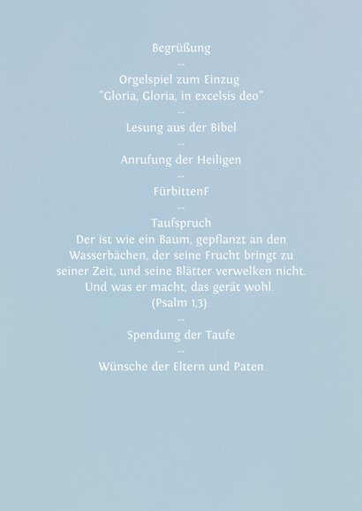 Kirchenheft zur Taufe Herz blaues Aquarell 2