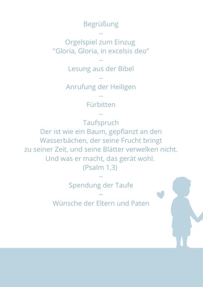 Kirchenheft zur Taufe Zwilling zwei Jungen Silhouette 2