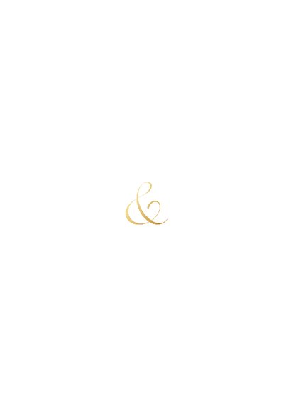 Klassische Einladung zur Hochzeit Ampersand gold Rückseite