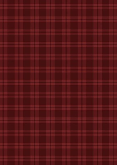 Klassische Weihnachtskarte Tartan dunkelrot mit Foto 2