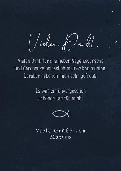 Kommunionskarte 'Vielen Dank' Foto & Silberdruck 3