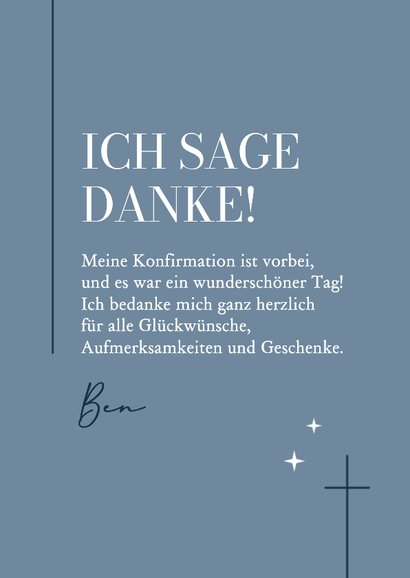 Konfirmation Dankeskarte Foto grafisches Kreuz 3