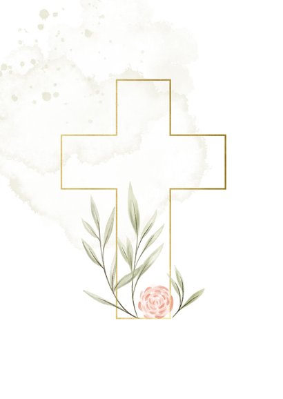 Konfirmation Glückwunschkarte mit Blumenkreuz 2