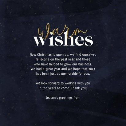 Kunden-Weihnachtskarte 'Warm wishes' 3