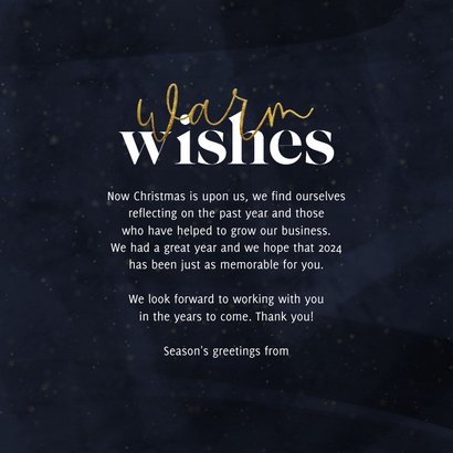 Kunden-Weihnachtskarte 'Warm wishes' 3