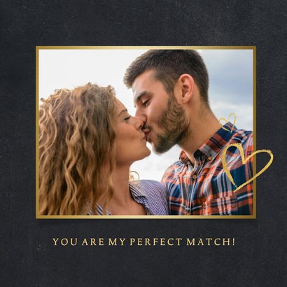 Liebeskarte Foto in Herz 'Perfect Match' 2