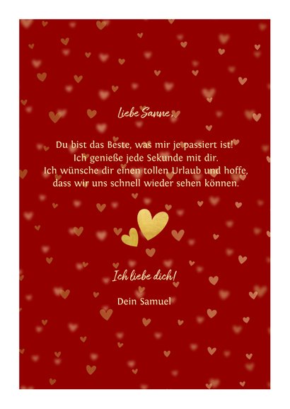 Liebeskarte rot Fotocollage und Herzchen | Send a Smile