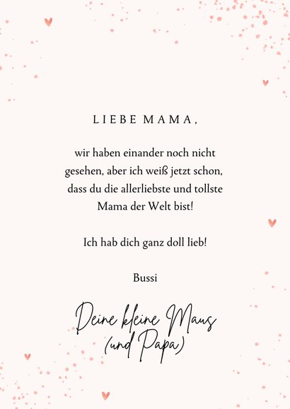 Liebevolle Muttertagskarte 'mother to be' schwangere Frau 3
