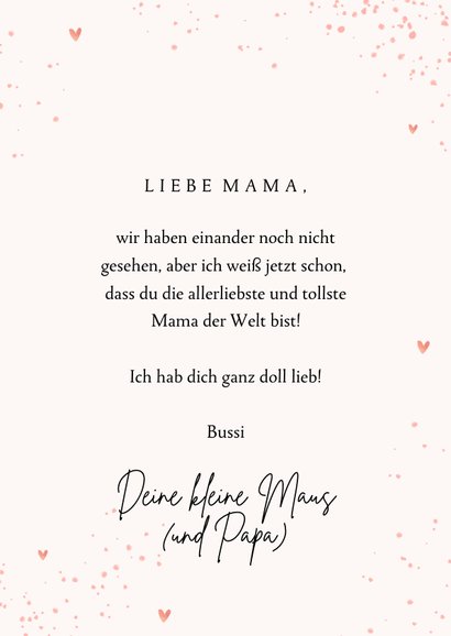 Liebevolle Muttertagskarte 'mother to be' schwangere Frau 3