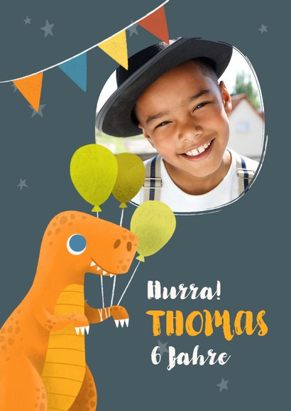 Lustige Dino-Glückwunschkarte zum Geburtstag 2