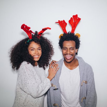 Lustige Fotokarte Weihnachtself 'Make yourself an elf' 2