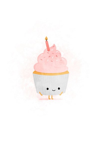 Lustige Geburtstagskarte Cupcake 'Zu spät' 2