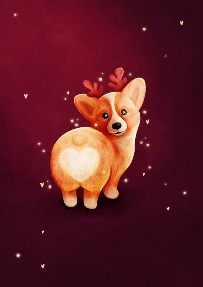 Lustige Weihnachtskarte Corgi Herz 'Nothing butt love' 2