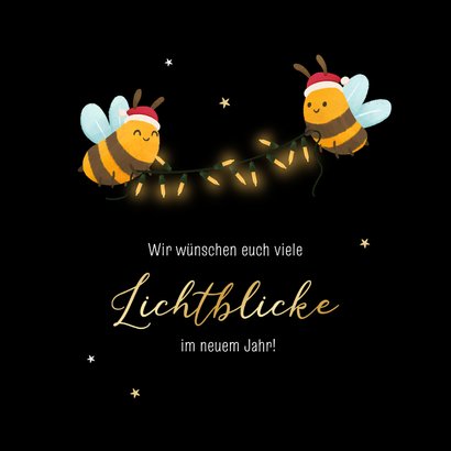 Lustige Weihnachtskarte 'Hapbee Holidays' Bienen  2