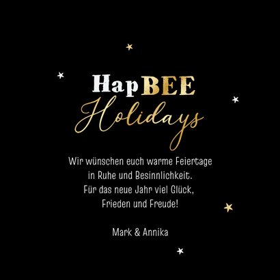 Lustige Weihnachtskarte 'Hapbee Holidays' Bienen 3