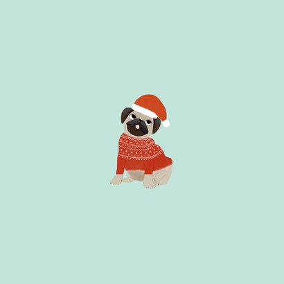 Lustige Weihnachtskarte 'Merry Pugmas' Rückseite