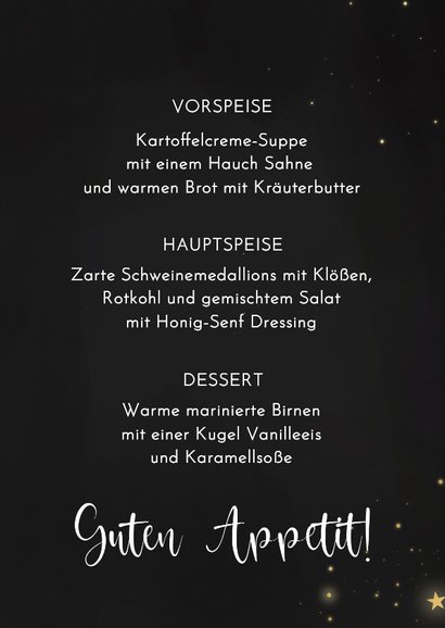 Menükarte geschäftliches Weihnachtsessen 3