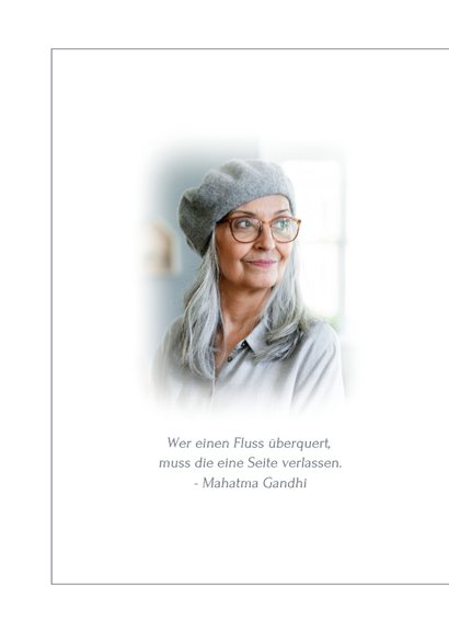 Minimalistische Trauerkarte mit Foto und Rahmen 2