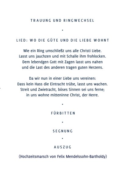 Minimalistisches Kirchenheft Trauung Goldschrift 3