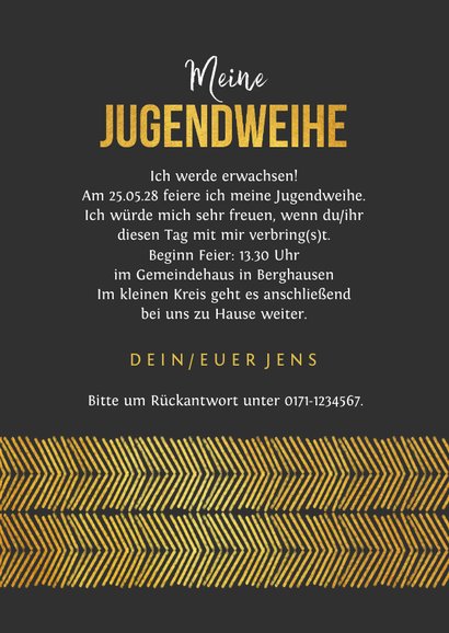 Moderne Einladungskarte Jugendweihe mit Send a Smile