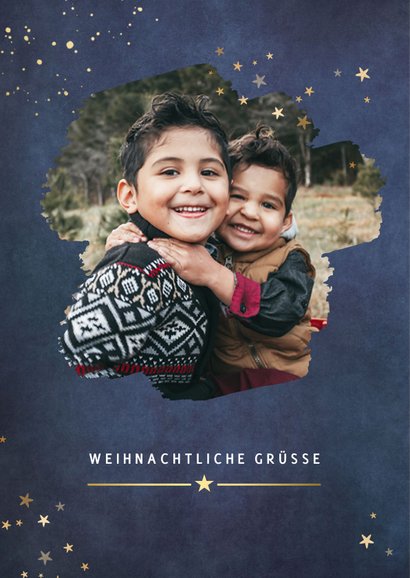 Moderne Weihnachtskarte Foto & Sterne 2