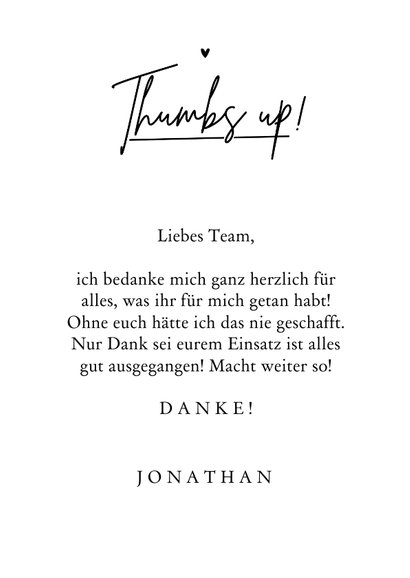 Motivationskarte Dankeschön 'Thumbs up' 3