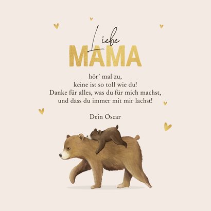 Muttertagskarte Bärenmama & Bärenkind 3