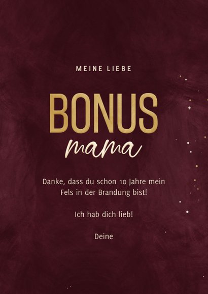 Muttertagskarte 'Bonusmama' mit Herz 3