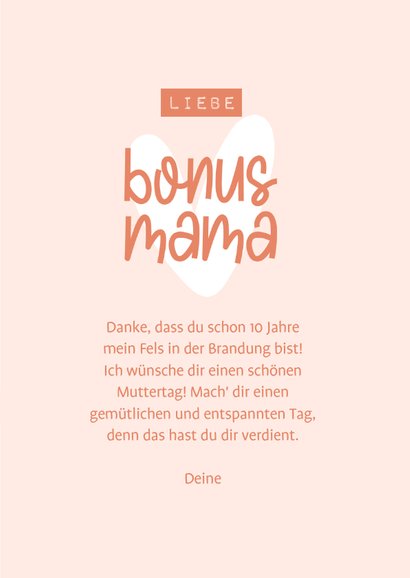 Muttertagskarte Bonusmama 3