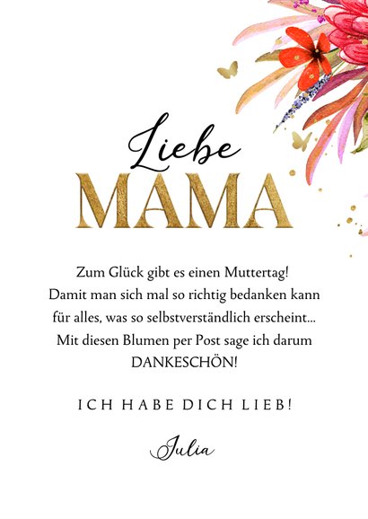 Muttertagskarte Foto auf Blumenstrauß 3