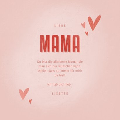 Muttertagskarte Herzen 'Die beste Mama das bist du!' 3