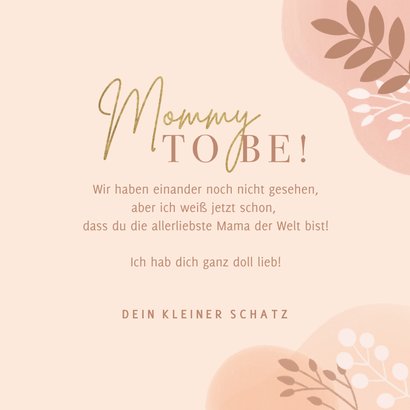 Muttertagskarte 'Mommy-to-be' rosé & Zweige 3