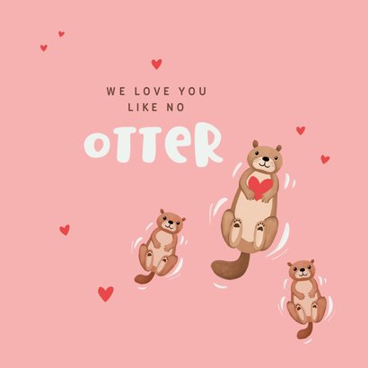 Muttertagskarte Otter mit zwei Kindern 2