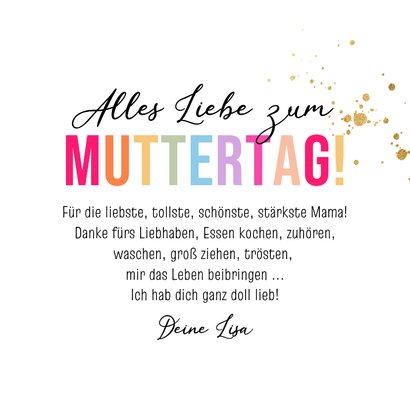 Muttertagskarte Regenbogen goldenes Herz LGBTQ+ Mama 3
