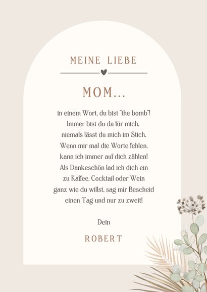 Muttertagskarte Trockenblumen & Naturtöne 3