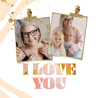 Muttertagskarte typografisch 'Mama, I love you' rosa Marmor 2