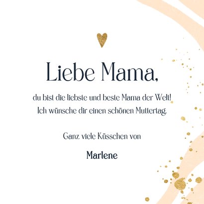 Muttertagskarte typografisch 'Mama, I love you' rosa Marmor 3