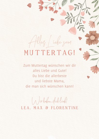 Muttertagskarte zarte Blumen & Zweige 3