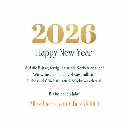 Neujahrsgrüße knallender Sektkorken 3