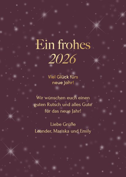 Neujahrsgrußkarte Foto 'Ein frohes 2026' 3