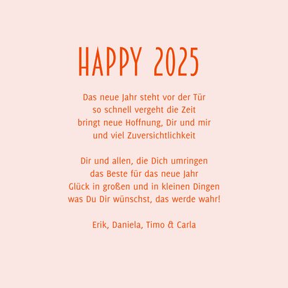 Neujahrsgrußkarte 'Happy 2025' Hand mit Wunderkerze 3