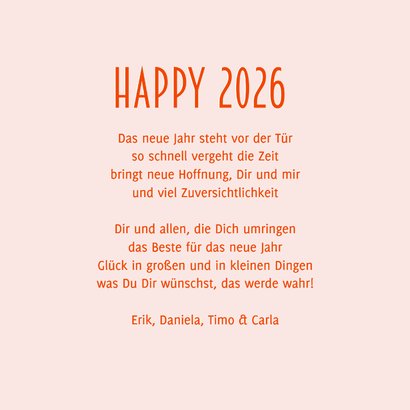 Neujahrsgrußkarte 'Happy 2026' Hand mit Wunderkerze 3