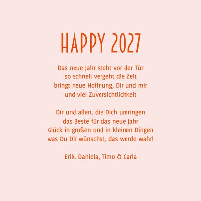 Neujahrsgrußkarte 'Happy 2027' Hand mit Wunderkerze 3