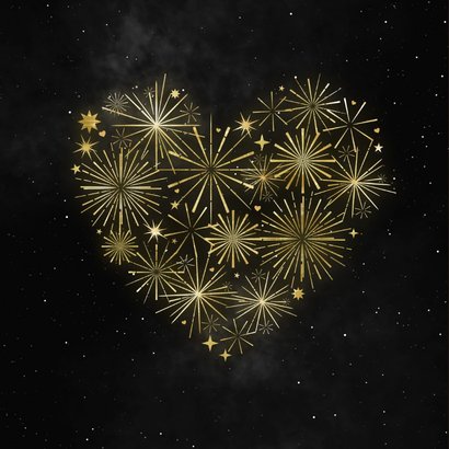 Neujahrsgrußkarte Herz aus Feuerwerk 2