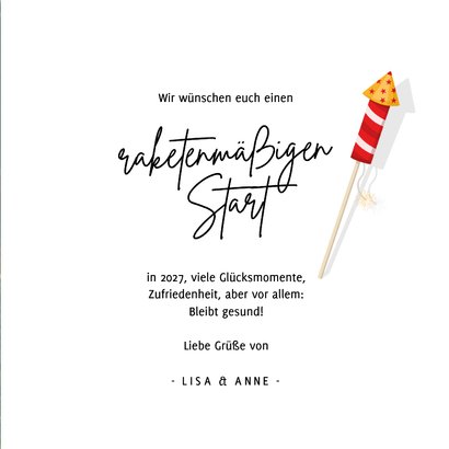 Neujahrskarte 2026 Silvesterrakete 3