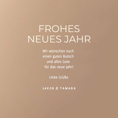 Neujahrskarte 2027 Hänger Beige Gold Bokeh 3