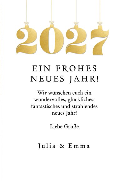 Neujahrskarte 2027 in Gold & Foto 3